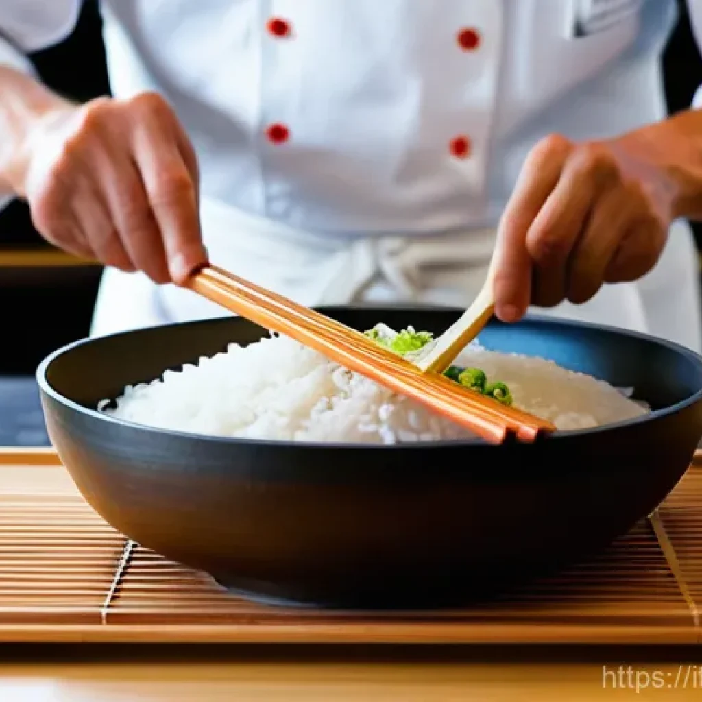 스시와 사시미의 차이 - **Prompt:** A masterful Japanese sushi chef, wearing a pristine white traditional chef's uniform wit...